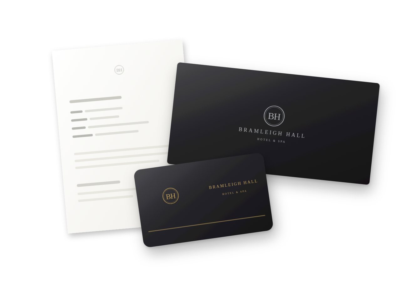 Swipe card set mock-up: wallet, swipe card and A4 details sheet